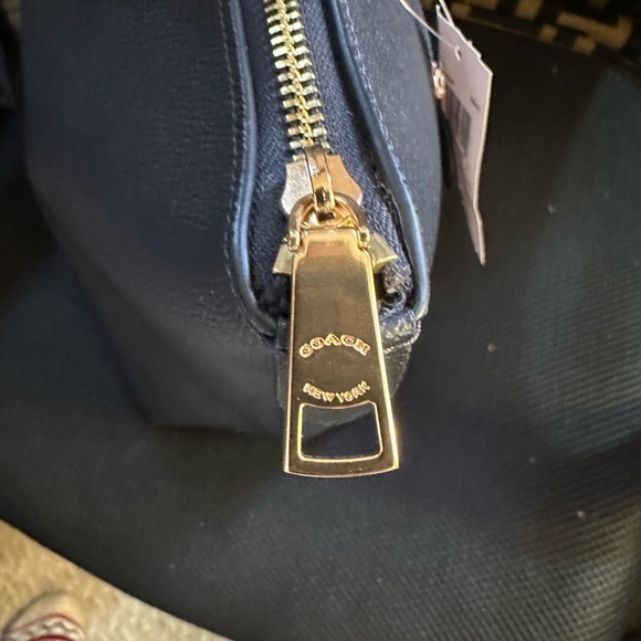 Coach NWT blue and gold tote. Retails $350 gorgeous Saffiano leather. - Picture 5 of 5